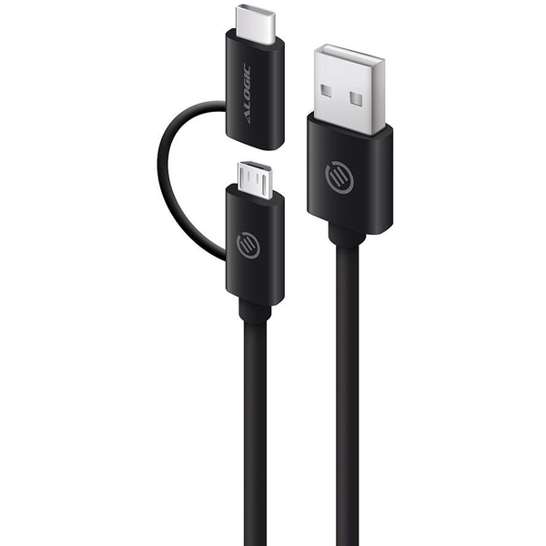 ALOGIC U2CMC-01BLK USB-kabel USB 2.0 USB A Micro-USB B Zwart
