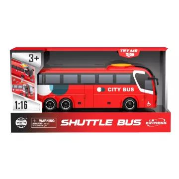 Játék busz fény- és hanghatásokkal, 1:16 - piros (WY1107B)