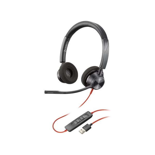 HP Poly Blackwire 3320 USB-A кабелни слушалки с микрофон, черни