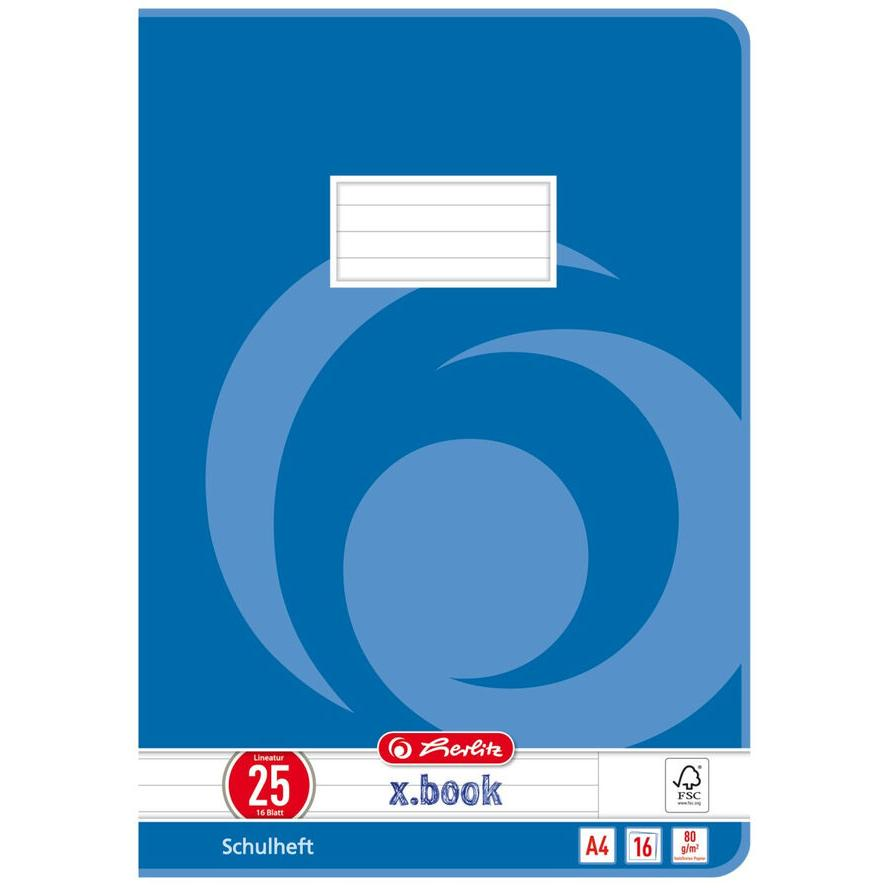 Herlitz Hefte x.book A4/16 Lin.25 FSC Mix (3322500) (3322500)