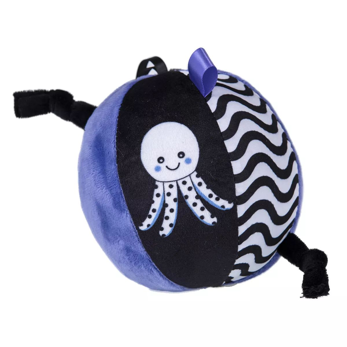 GaGaGu Plüss csörgő fejlesztőlabda 15cm - Lila/Fekete (GGG0353)