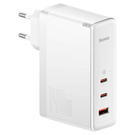 Baseus GaN5 Pro 2xUSB-C + USB hálózati töltő 140W fehér (CCGP100202) (CCGP100202)