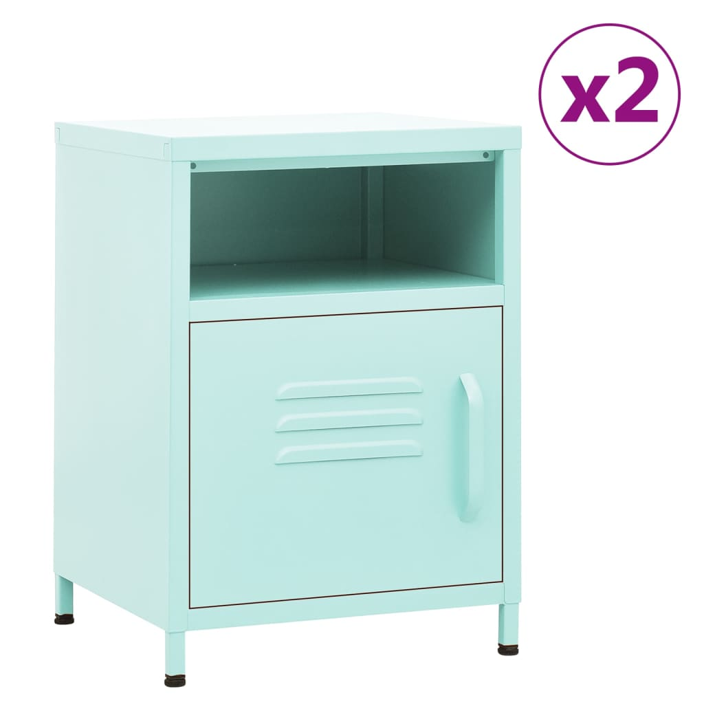 2 db menta acél éjjeliszekrény 35 x 35 x 51 cm (3095219)