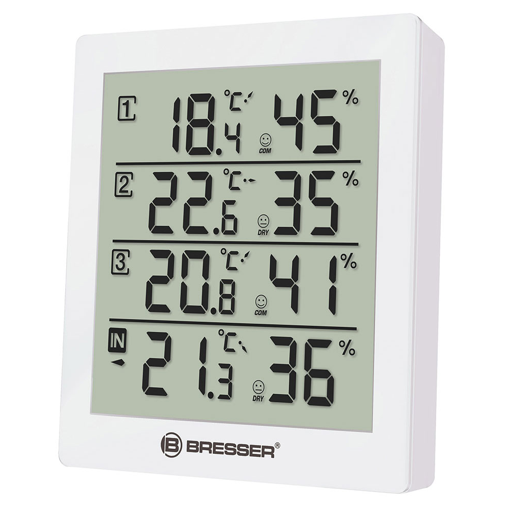 Bresser Temeo Hygro Quadro időjárás állomás - Fehér (73258)