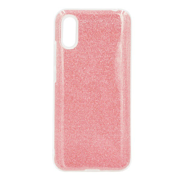 Szilikon telefonvédő (műanyag belső, csillogó hátlap) RÓZSASZÍN [Xiaomi Redmi 9A (Redmi 9 AT)] (5996591031873)