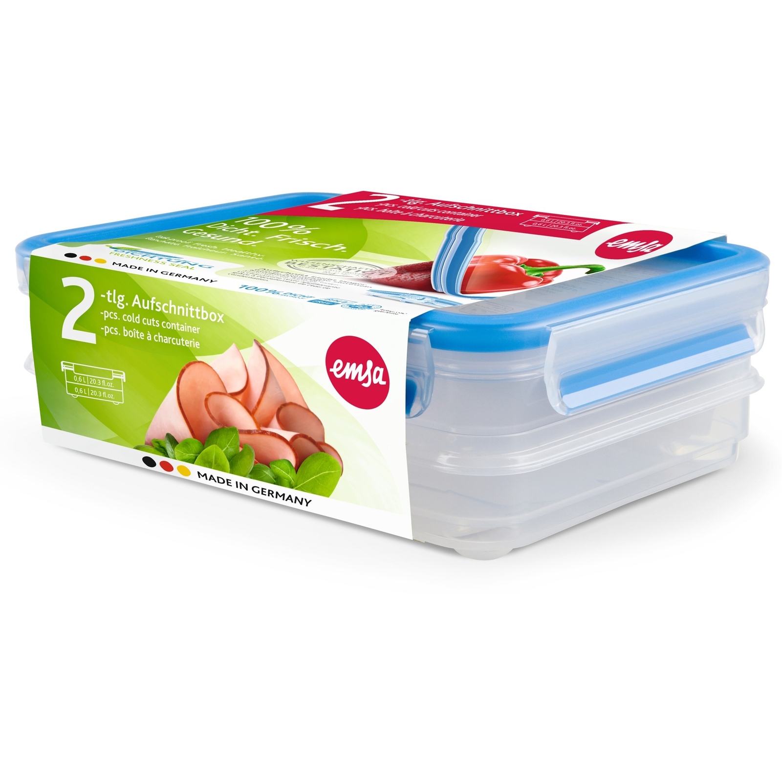 EMSA 513576 élelmiszertároló doboz Téglalap alakú 0,6 L Átlátszó 1 db (513576)