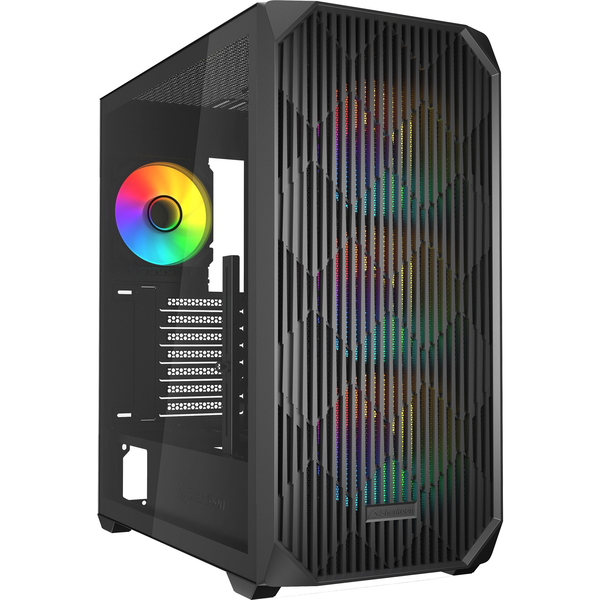 Sharkoon AK3 Midi Torony Számítógépház + 4db 120mm ARGB ventilátor - Fekete