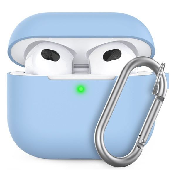 Phoner Simple Apple Airpods 3 szilikon tok akasztóval éjkék (PN-CP-148-MB-FHD) (PNCP148MBFHD)