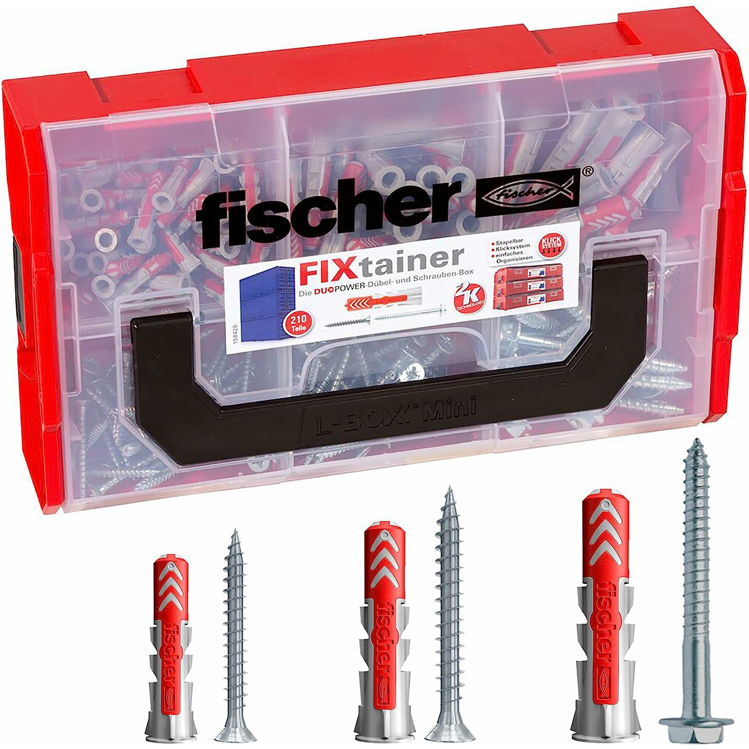 Fischer FIXtainer - DUOPOWER Tipli készlet 536162 210 db (536162)