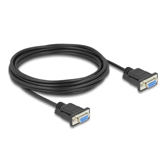 Delock D-Sub9-es, RS-232 soros kábel, anya-anya, 5 m (86826) (86826)