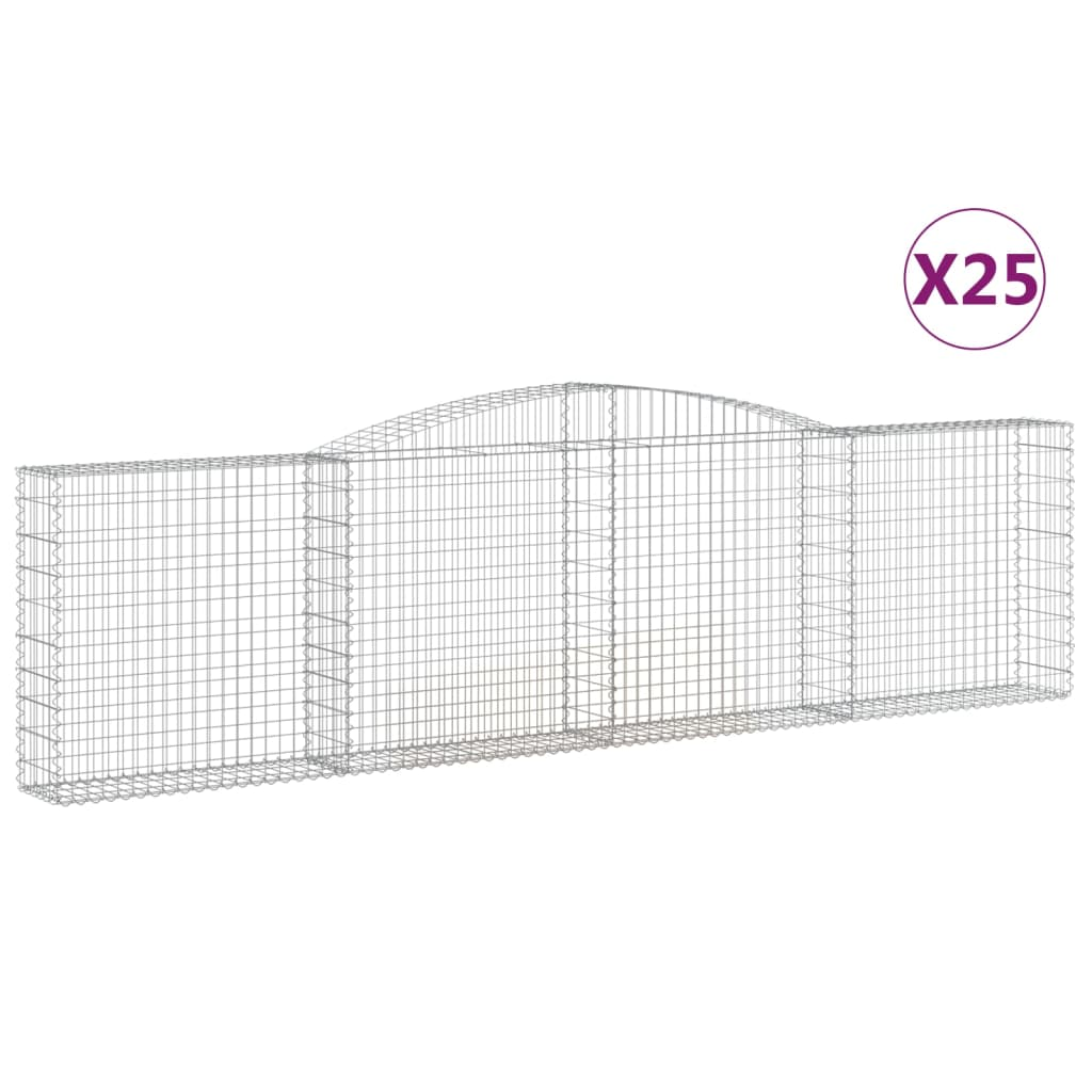 25 db íves horganyzott vas gabion kosár 400x30x100/120 cm (3146877)
