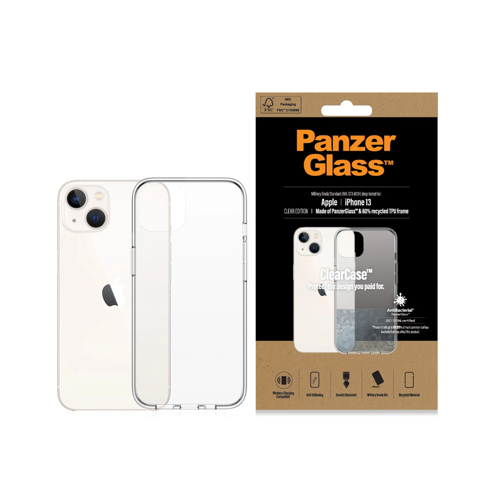 PanzerGlass iPhone 13 Hátlapvédő tok - Átlátszó (0313)