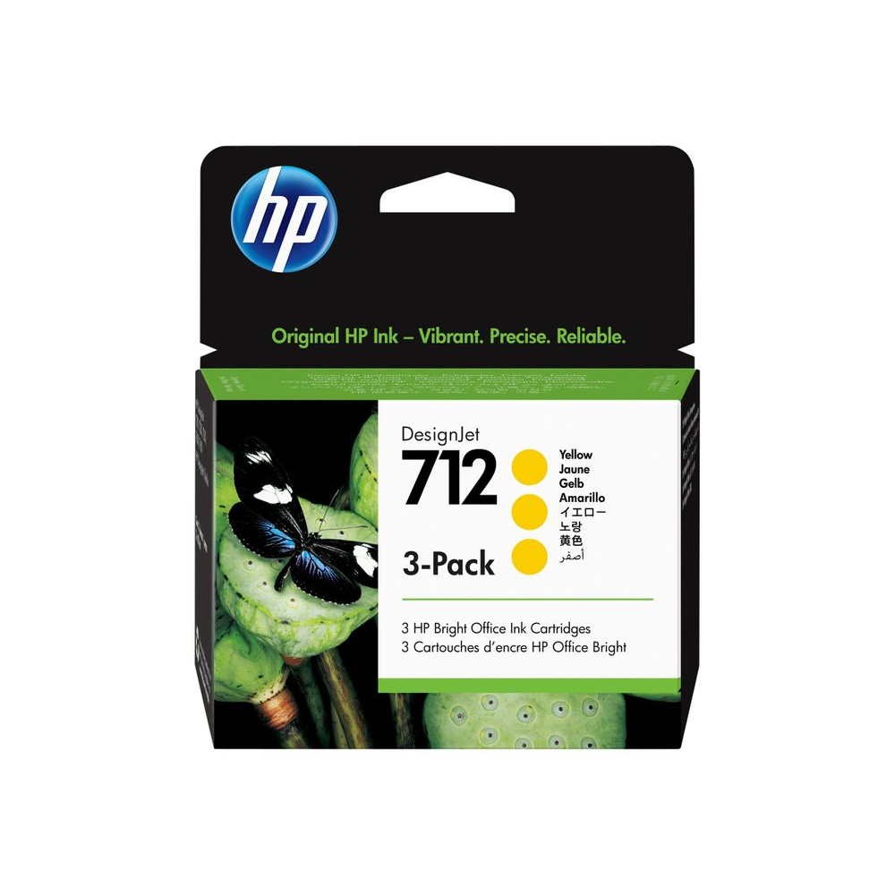 HP 712 - 3-pack - yellow - original - DesignJet - ink cartridge (3ED79A)