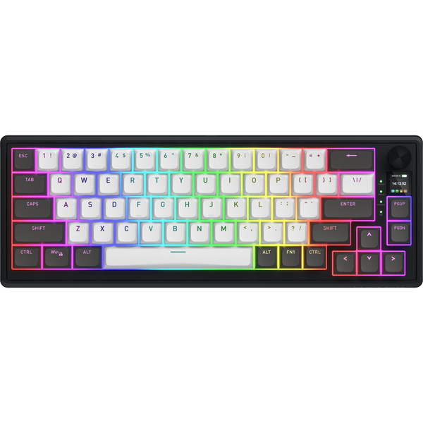 HATOR Skyfall Pro Wireless 65 toetsenbord Gamen USB + RF Wireless + Bluetooth QWERTY Amerikaans Engels Zwart, Grijs
