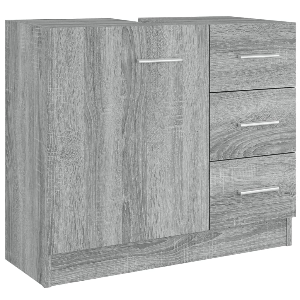 szürke sonoma színű szerelt fa mosdószekrény 63 x 30 x 54 cm (815631)