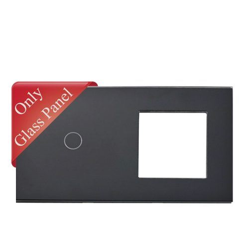 SMARTZILLA üveglap 1 csatornás kapcsolóhoz + 1 dugalj keret fekete (2035111) (smart2035111)