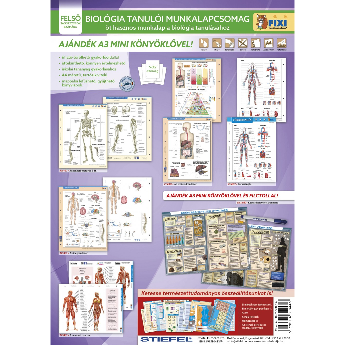 Stiefel Biológia A3 Tanulói munkalap csomag (5db) (TMCSOMAG5-U)