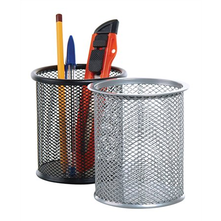 Victoria Fémhálós kerek írószertartó - Fekete (B802A BLACK)