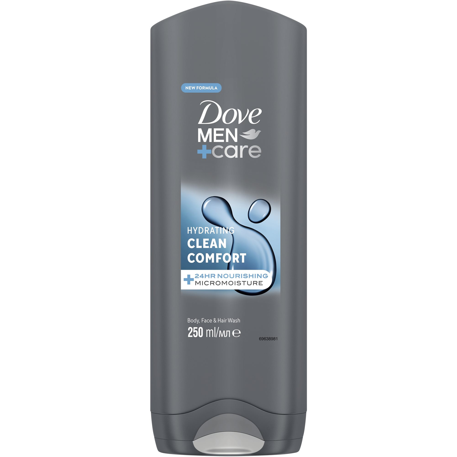 DOVE Men+Care Clean Comfort Body and Face Wash 250 ml (8720181313417)