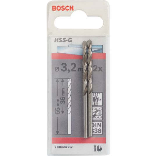 Bosch Hss-G 2608585912 Fémfúró - O 3.2 mm, 2 db (2.608.585.912)