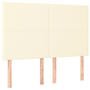 Pat box spring cu saltea, crem, 140x200 cm, piele ecologică