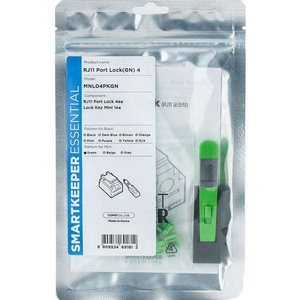 SmartKeeper Mini "RJ11 Port" Blocker grün      4 Stk.+Key