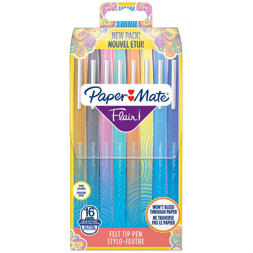 PAPER MATE Faserschreiber Flair M 0,7mm 16er Etui sortiert Blister (2061394) (2061394)