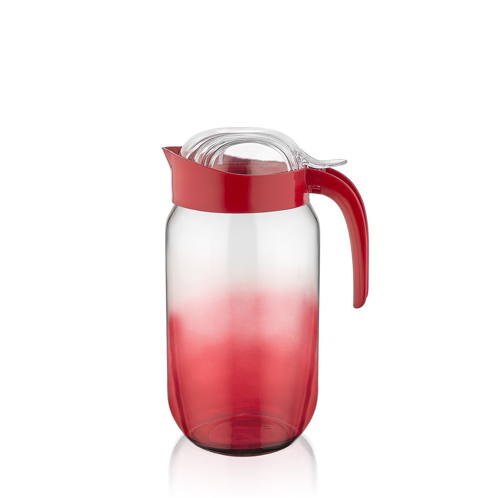 Iris C-00476 Rainbow Üveg kancsó 1.0L - Átlátszó / piros (C-00476)