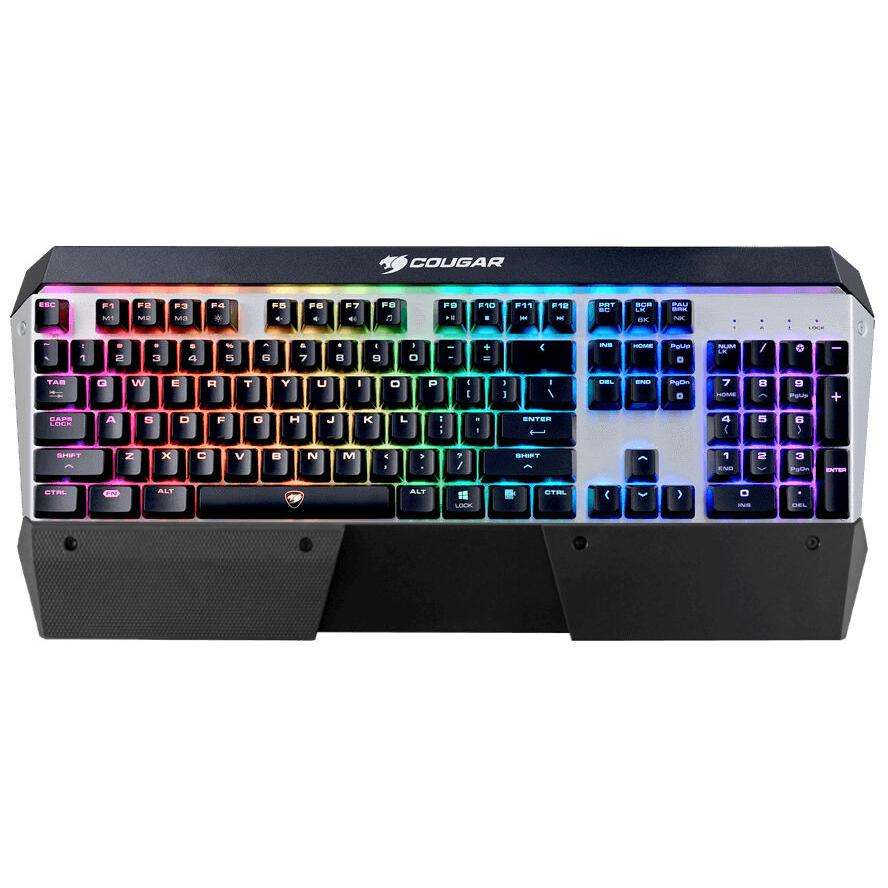 COUGAR Attack X3 RGB Cherry MX Red Vezetékes Mechanikus Billentyűzet US - Ezüst/Fekete (CGR-WM1MB-ATR)