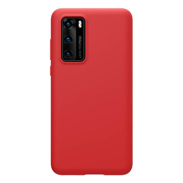 NILLKIN FLEX PURE szilikon telefonvédő (ultravékony, környezetbarát, mikrofiber plüss belső, matt) PIROS [Huawei P40]