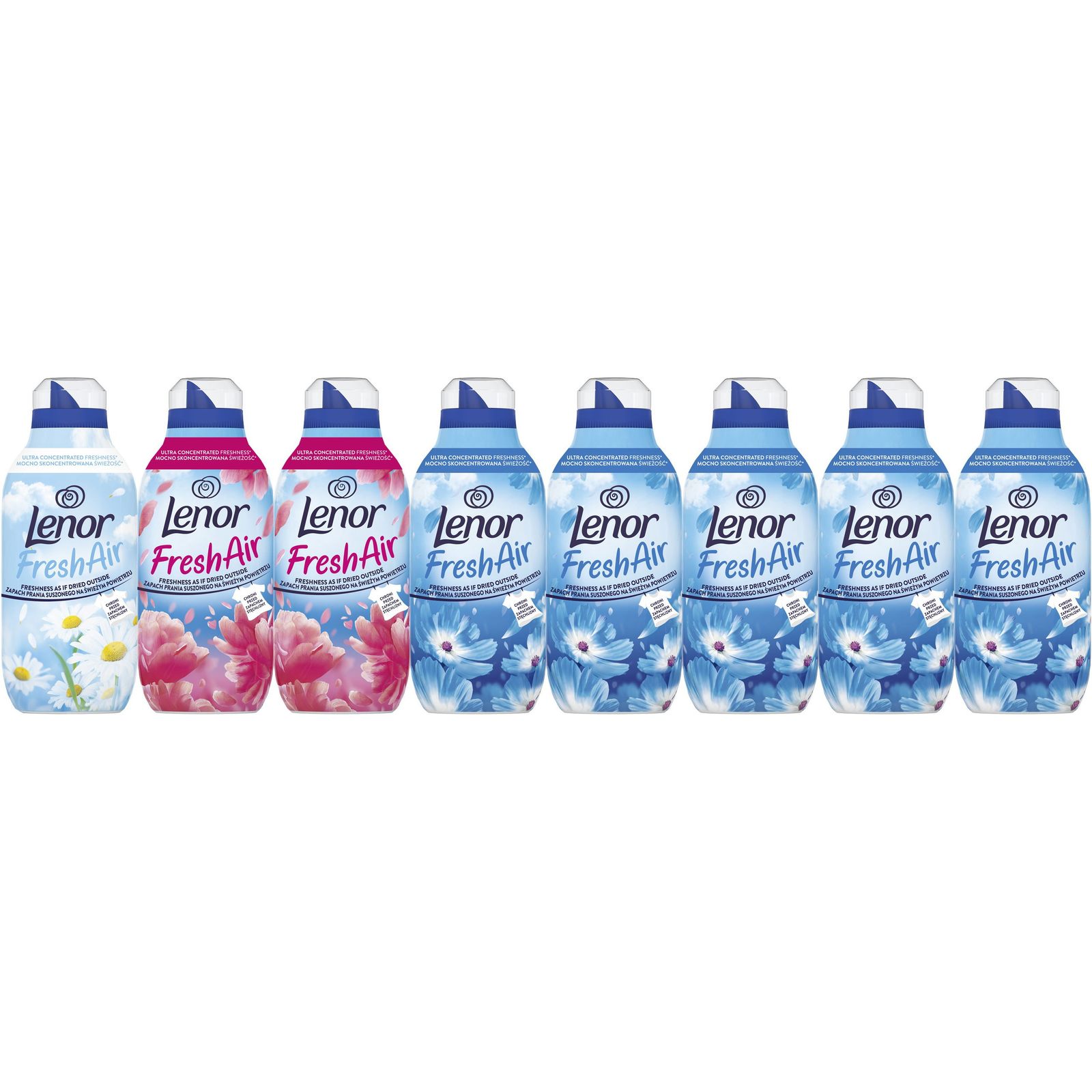 LENOR 1× Sensitive, 2× Pink Blossom, 5× Fresh Wind, 8× 700 ml (400 mosás) (8700216955096)