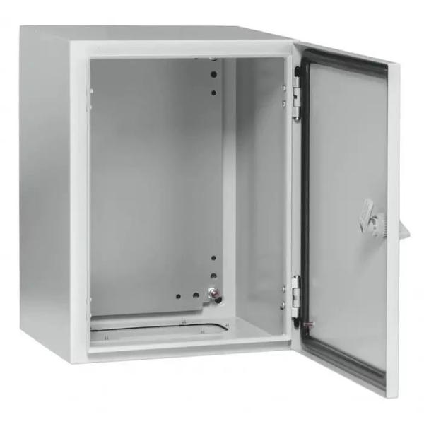 Kovové pouzdro 300x300x250 RAL 7035 IP65 IK10 s montážní deskou z oceli