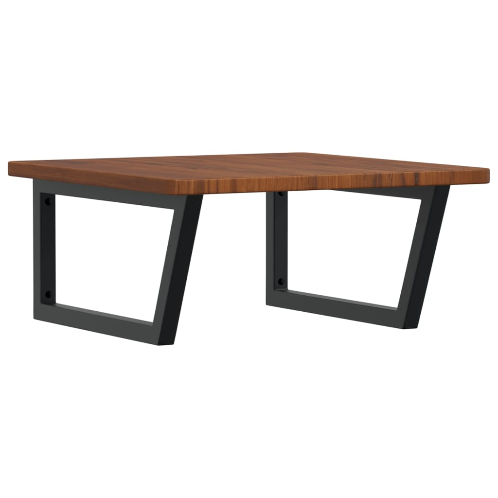 acél és tömör tölgyfa falra szerelhető mosdópolc (3302487)