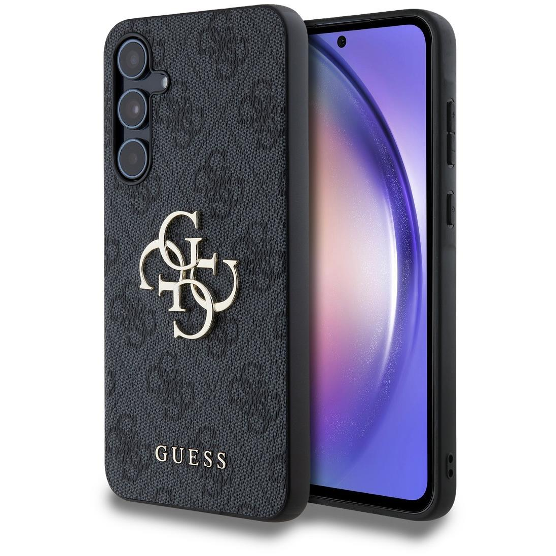 Guess 4G Metal Logo Samsung Galaxy A55 5G szürke PU tok (GUHCSA554GMGGR)