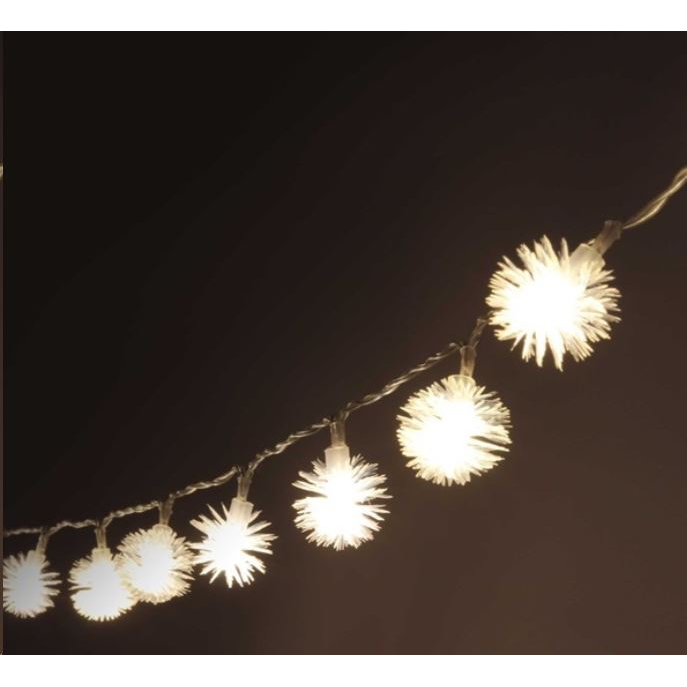 IRIS Zúzmara alakú 3cm/5m/meleg fehér/50db LED-es/3xAA elemes fénydekoráció (314-08) (314-08)