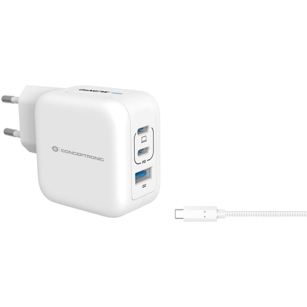 Conceptronic ALTHEA17W φορτιστής κινητών συσκευών Παγκόσμιος Λευκός (Άσπρος) AC Γρήγορη φόρτιση Εσωτερικός (Εσωτερικού χώρου)