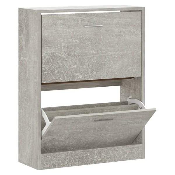 betonszürke szerelt fa cipőszekrény 63x24x81 cm