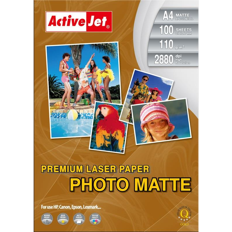 ActiveJet AP4-110M100L A4 Fotópapír Matt (100 db/csomag) (AP4-110M100L)