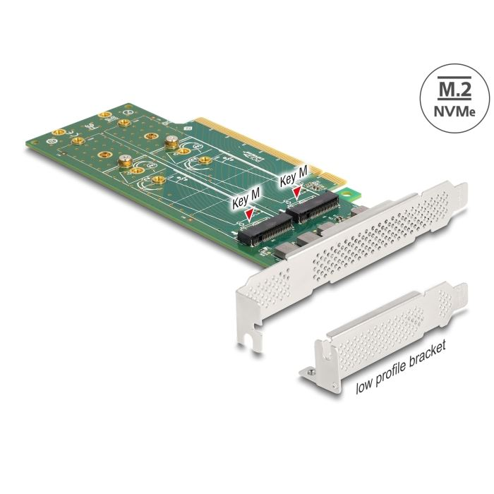 Delock PCI Express 4.0 x16 kártya - 4 x belső NVMe M.2 Key M (90090) (del90090)