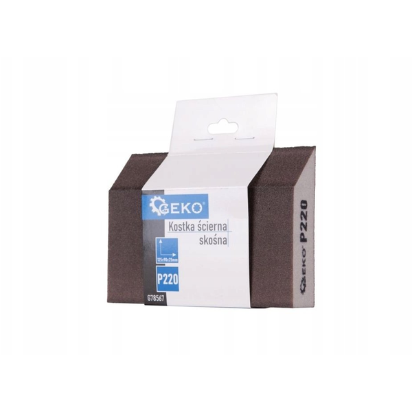 Geko Kostka ścierna skośna 125x90x25mm P220 (250)
