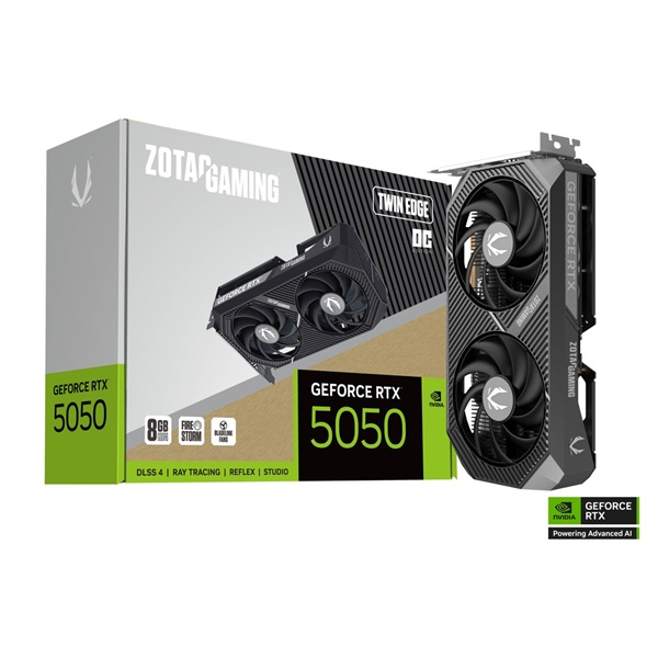 ZOTAC Videokártya PCI-Ex16x nVIDIA RTX 5050 TWIN EDGE OC 8GB GDDR6 OC (ZT-B50500H-10M)