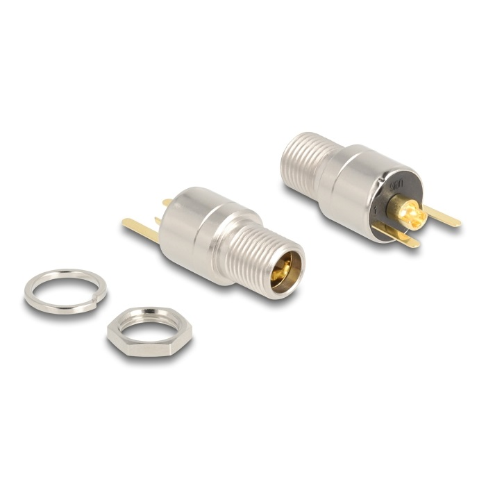 Delock DC csatlakozó anya 5,5 x 2,5 mm-es forrasztott foglalatfej verzióval - kerek 20 V / 15 A (90192) (90192)