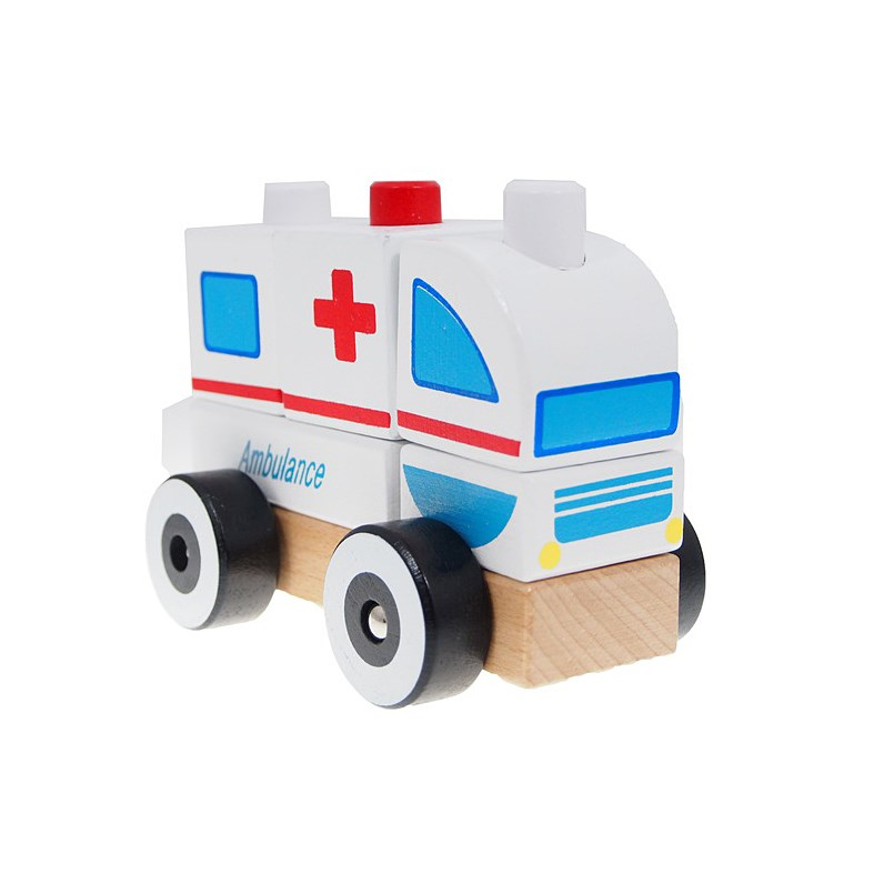 IBox W05C012 Fa Mentőautó építőkockák - Fehér (W05C012)