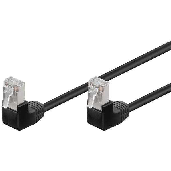 Goobay 96077 F/UTP CAT5e 90° Derékszögű Patch kábel 0.5m - Fekete