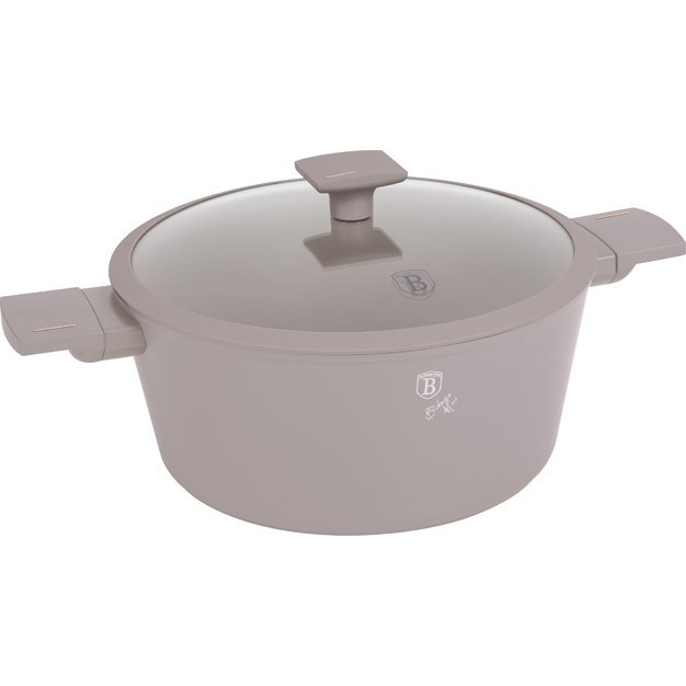 BerlingerHaus BH/8102 Taupe Collection Lábas - Fedővel, 6,1 L, Kovácsolt Alumínium, Matt Taupe (BH-8102)