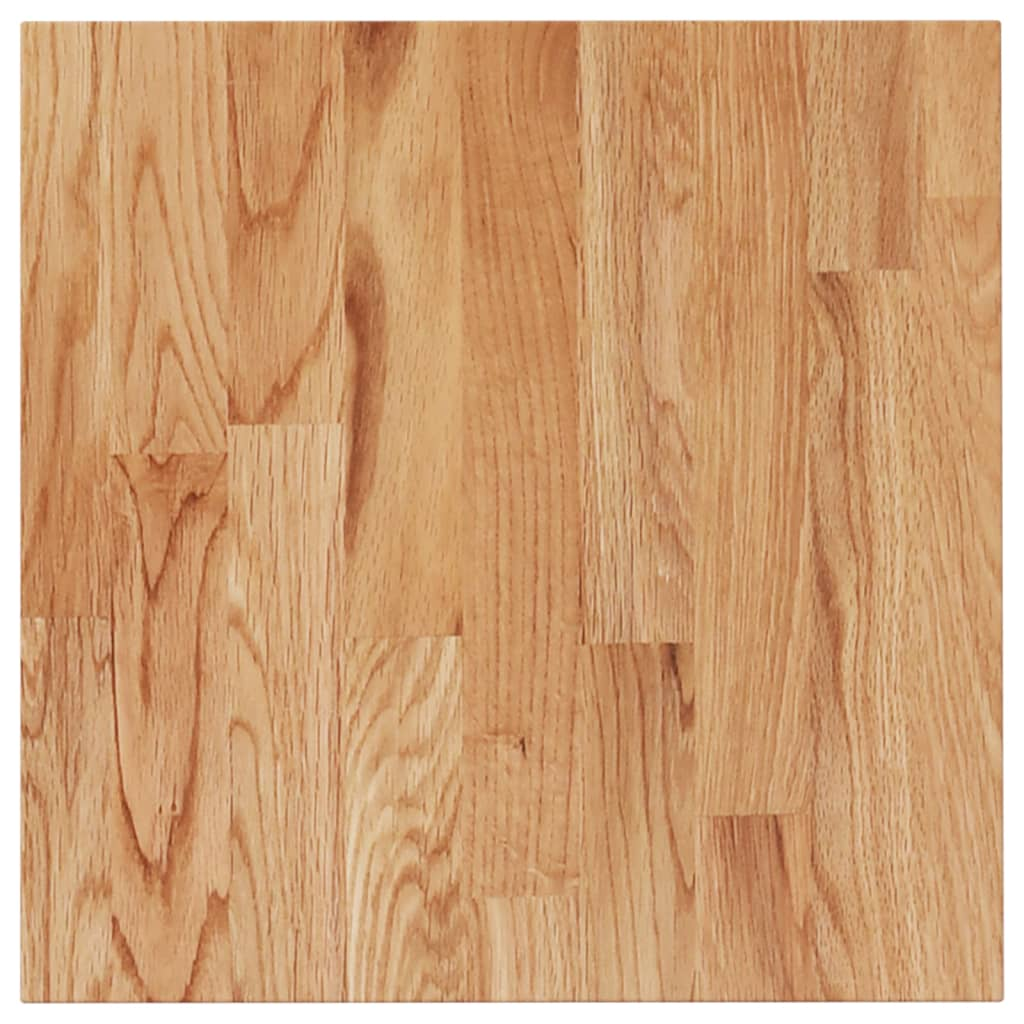 világosbarna kezelt tömör tölgyfa négyzet asztallap 50x50x1,5cm (343001)