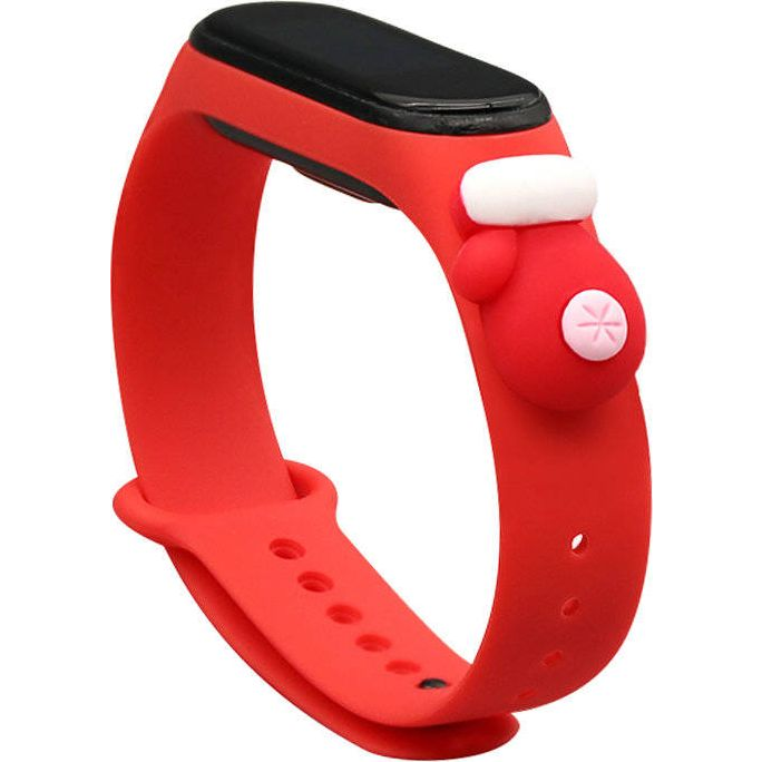 Hurtel Karácsonyi Csereszíj Xiaomi Mi Band 3/4 Piros Kesztyű Mintás (9145576220863)