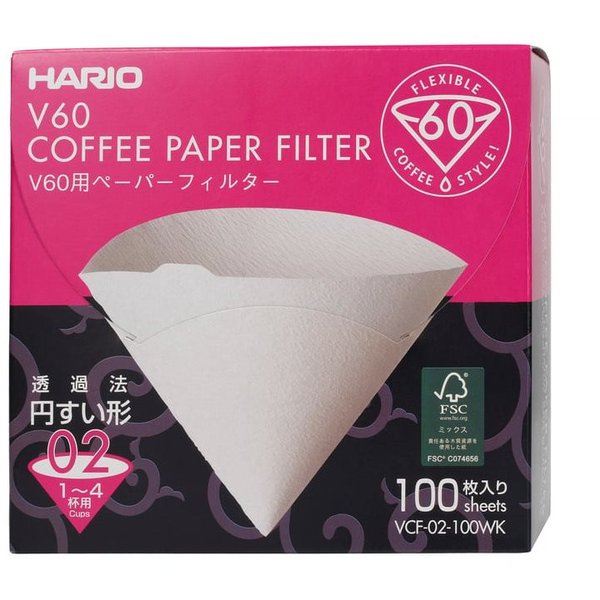 Hario V60-02 (VCF-02-100W) papír filter, fehér, 100db, BOX