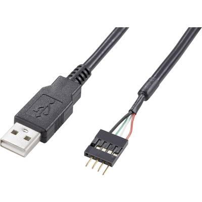 USB kábel átalakító belsőről külsőre, 4 pólusú, 40 cm, Akasa EXUSBIE-40 (EXUSBIE-40)