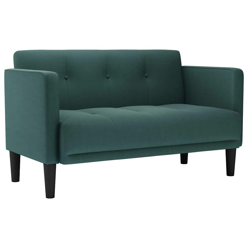 sötétzöld szövet loveseat kanapé 111 cm (4100563)
